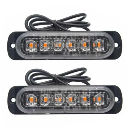 4 Luci Laterali A LED 12V-24V Per Camion - Colore Giallo Ambra - Marcatori Parafango Con Omologazione E9