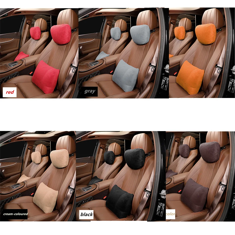 Подушка-подушка для подголовника автомобиля цвета бордового красного впитывает влагу дышит воздухом поглощает удары и защищает подголовник шеи.
