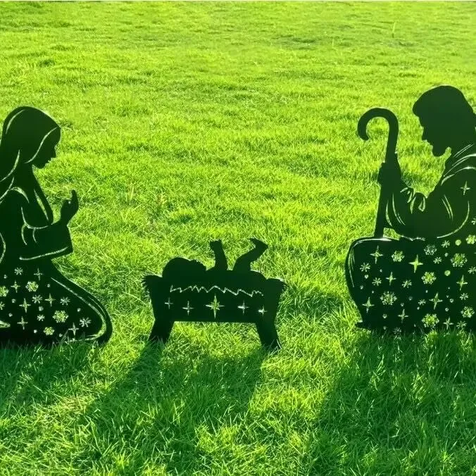 Metal Nativity scene Outdoor Christmas Decoration Nativity Silhouette ...
