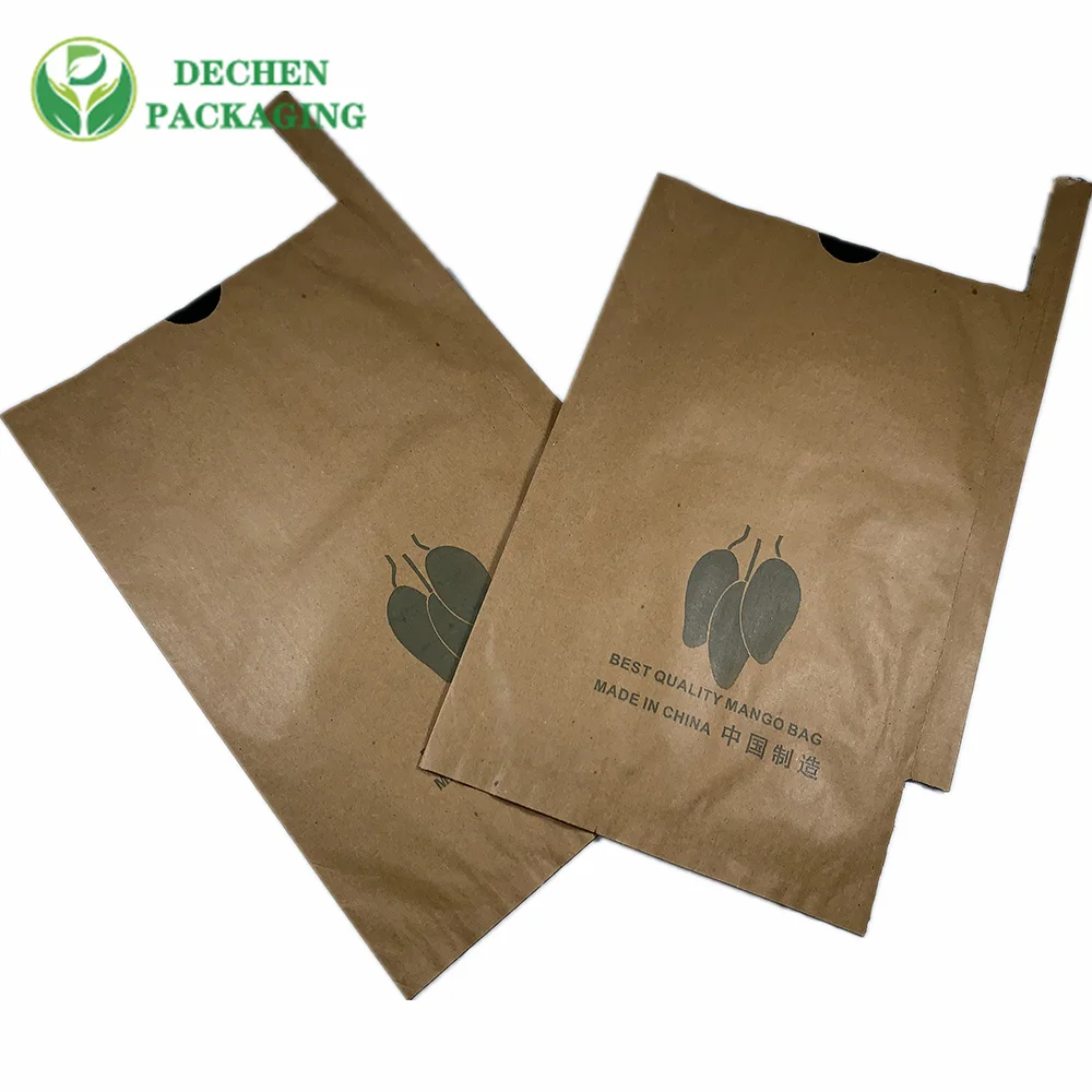 La protection anti-parasites couvre le sac de culture de fruits en papier de mangue brune