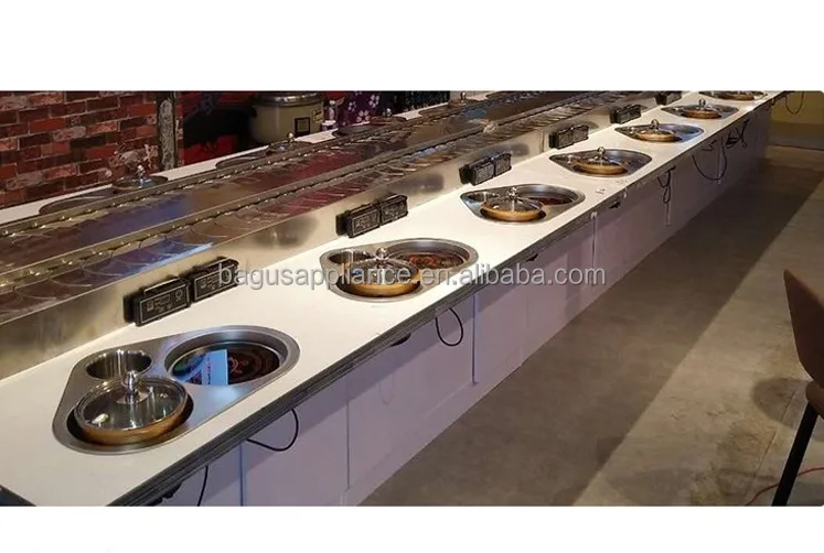 New Design Embedded Smokeless Electric Hotpot Together With Bbq