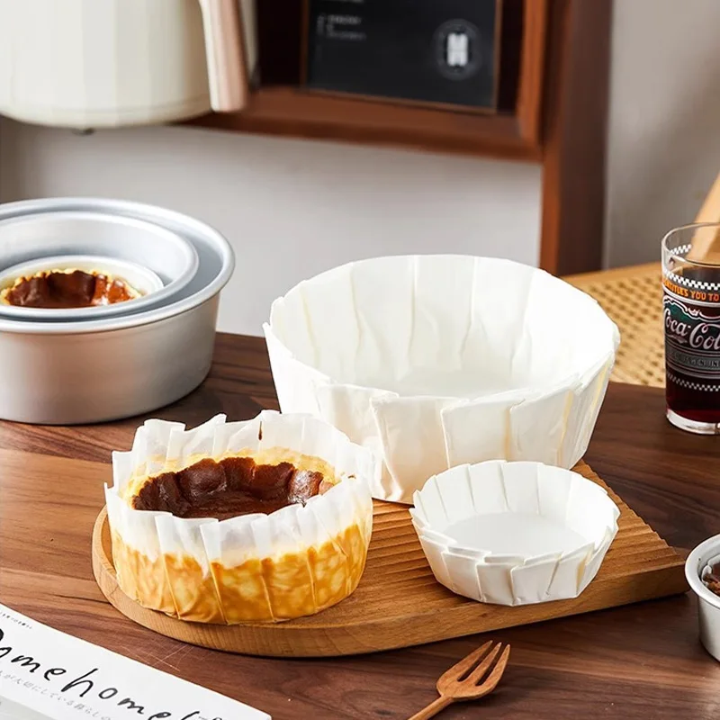 Hot Sale Non-Stick Muffin Cake Paper Tray Cup Waterproof High Temperature Resistance Baking Paper Cup for Baking Basque Cakes