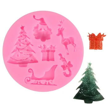 High Quality Soap Oven Baking Moulds DIY 6 Cavity Christmas Tree Snowman Santa Claus Candy Pudding Silicone Cake Mold