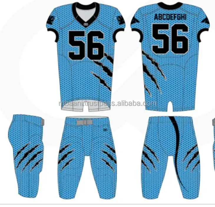 American Football Uniforms:- SKU: SSW-12702 1:- Material: 100% Polyester  260 gsm lycra f…