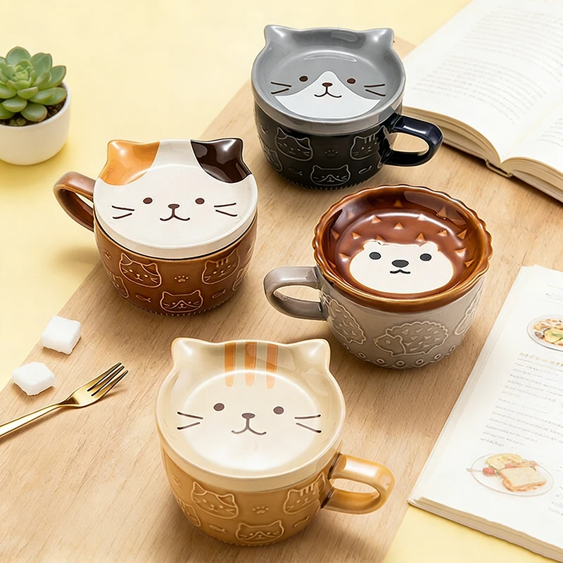 ถ้วยเซรามิกน่ารัก ลายการ์ตูนสุนัขชิฮัวหัว สำหรับดื่มกาแฟ พร้อมลวดลายนูนสูง