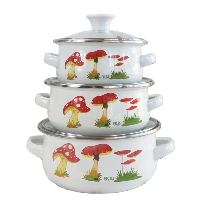 Enamel Mini Pot to AVON 12/14/16cm Ollas De Peltre Enamel Cookware Sets Enamel Casserole Enamelware Emaye Kitchenware Cookware