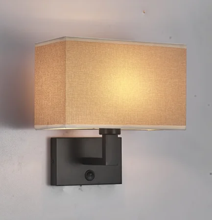 Hotel E27 Socket Fabrics Cover Led Bedside Reading Wall Mount Lights Lamp