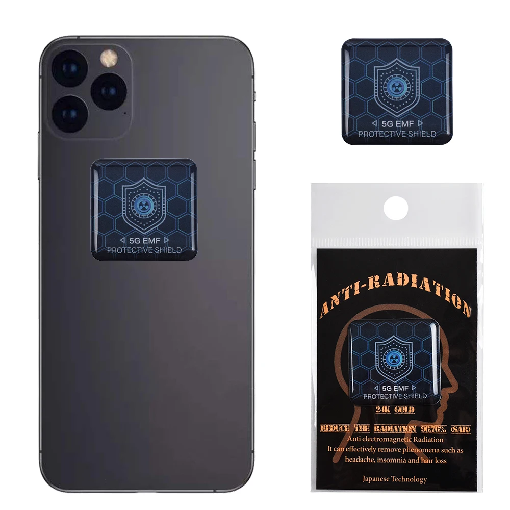 Customized EMF protection 5G Blocker Anti Radiation Mobile Sticker Round Square Negative Ions Scalar Quantum Energy Shield