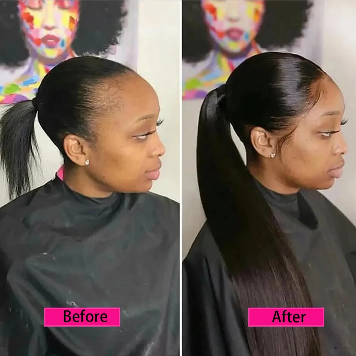 Natural Color Brazilian Human Hair Straight Wrap Around Ponytail Clip In Hair Extension Hairpiece for Women_voghion.com