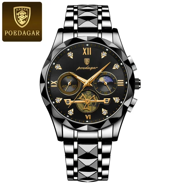 POEDAGAR 996 Original Chronograph Men's Wrist Watch Waterproof Luminous Quartz Watches S aperçu 4