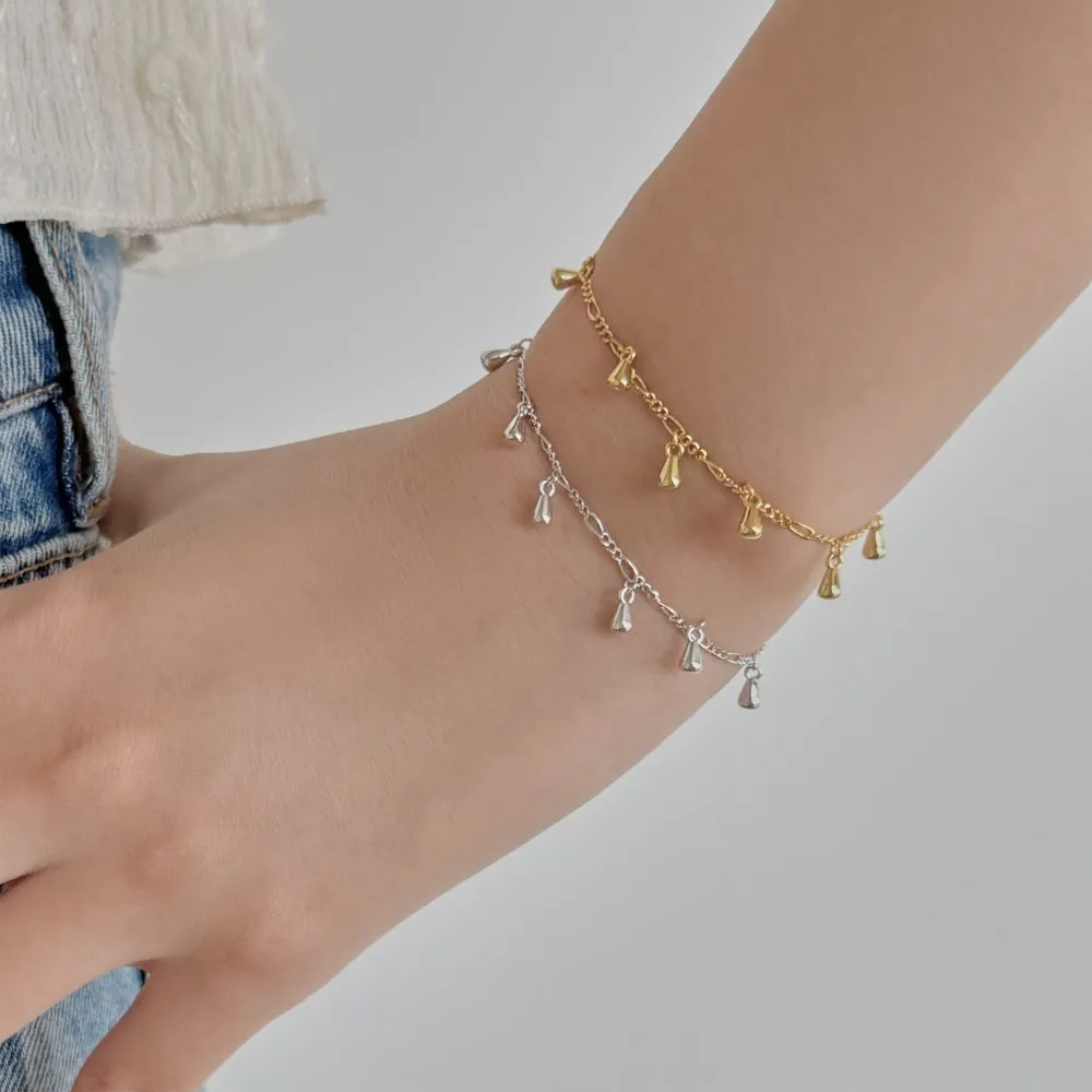 KAKODIY fashion design 925 sterling silver chain buckle multi-drop shape pendant bracelet length adjustable bracelet jewelry detail 1