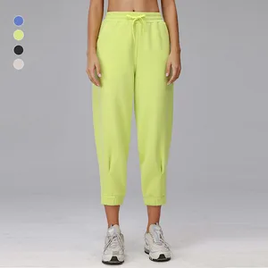 High Waist Joggers Tracksuit Pants Solid Fleece Winter Sweatpants Elastic Pockets Fall Straight Leg Casual Running Sweat Pants