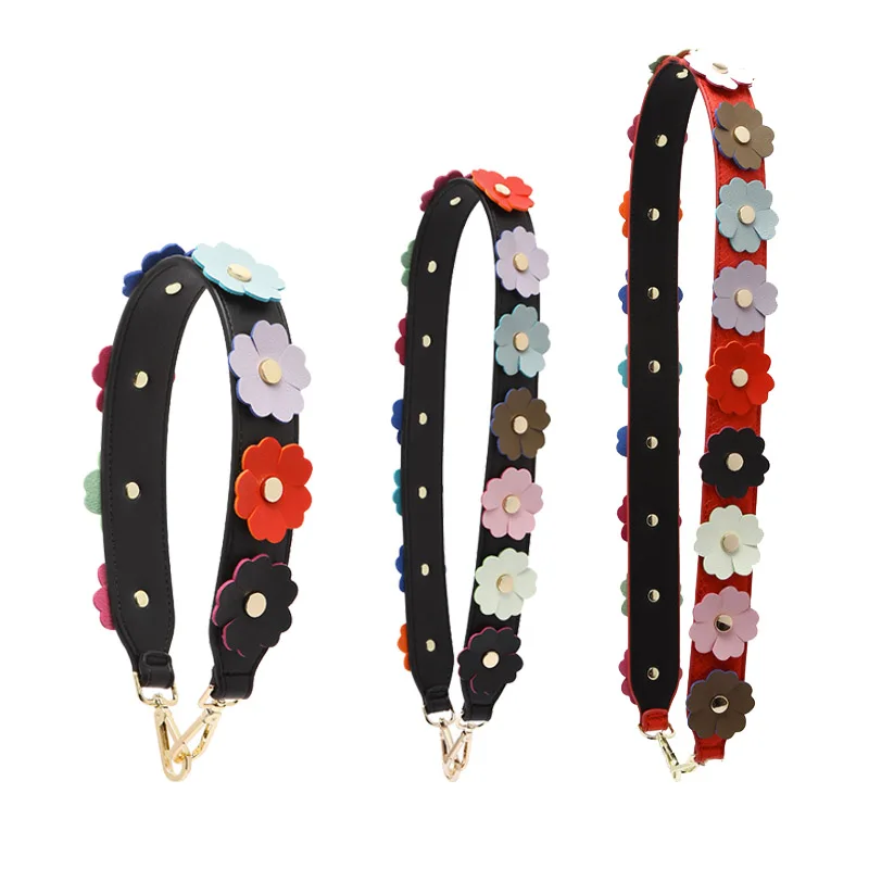 leather flower purse straps