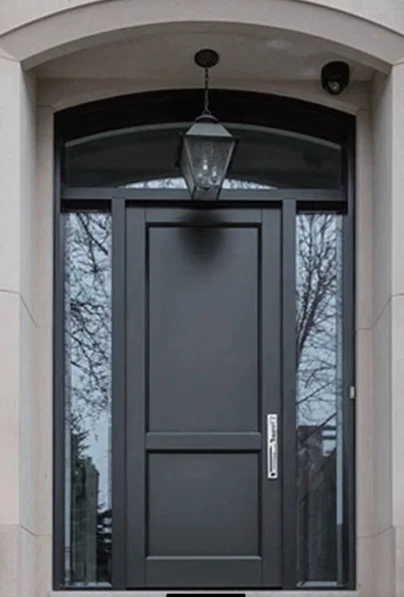 Solid Wood Entry Front Doors Gate Exterior Wood Main Door With Smart Lock