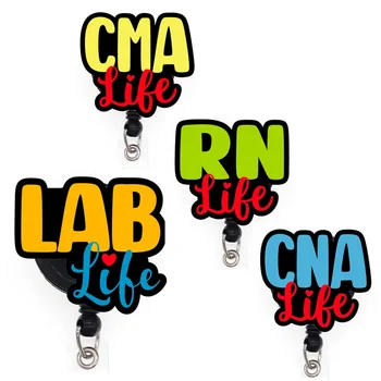 Wholesale Hospital Nurse Accessories RN CNA CMA LAB Life Acrylic Plastic Medical Healthcare Nurse Badge Reel