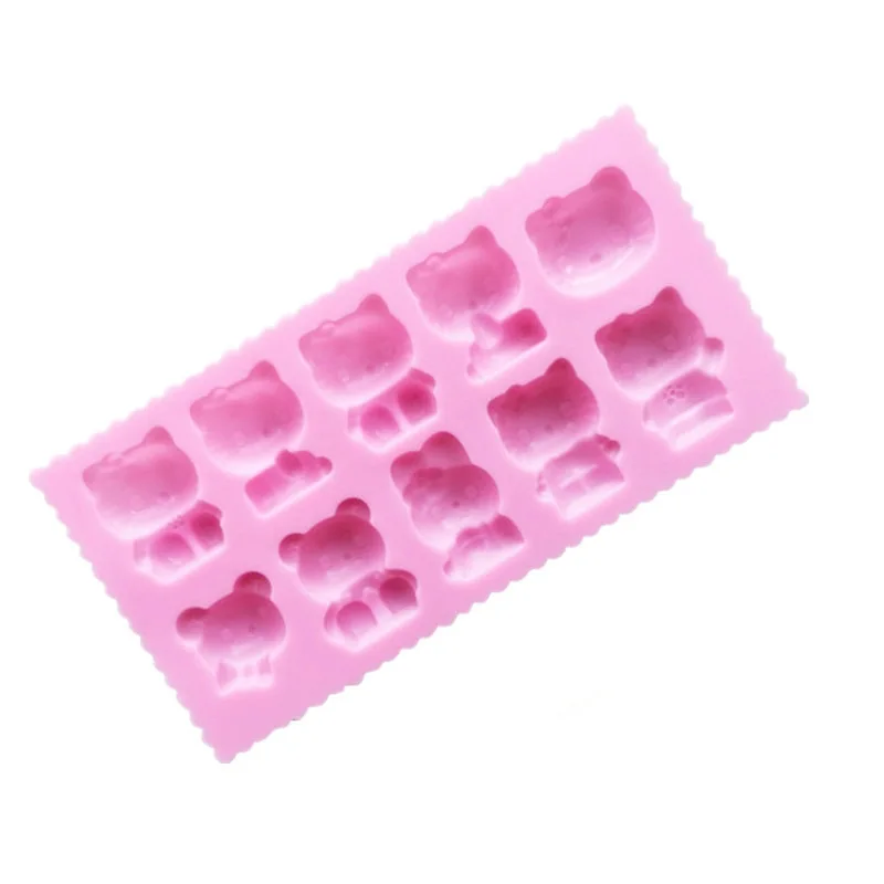 Cat Head Animal Baking Mold Chocolate Sandwich Cake Mold Aromatherapy Candle Candy Mold Reused Chocolate  Cat Silicone Mold details