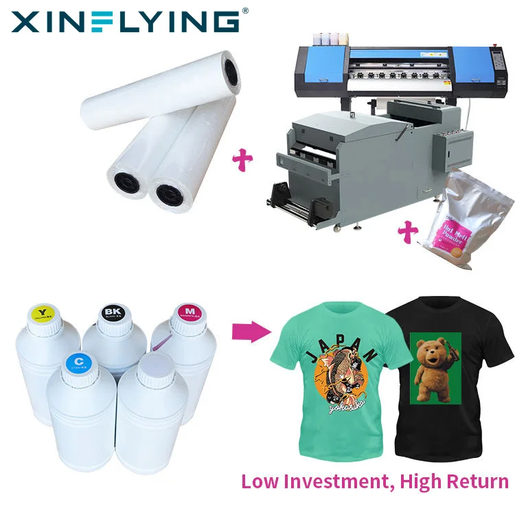 High Colorfastness DTF Printer Ink 1000ML Liters CMYK+W 5 Colors Mulit Colors DTF Ink for XP600/I3200/4720