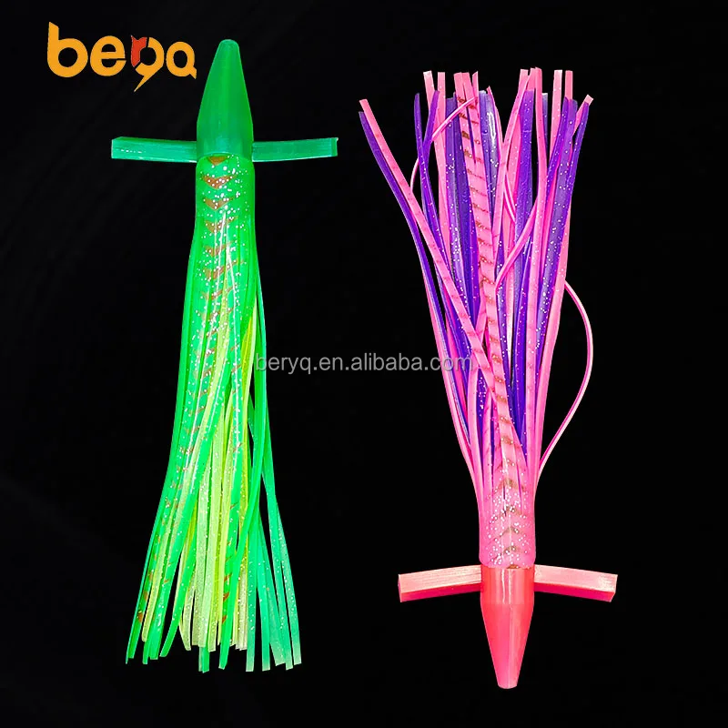 Appâts De Pêche 5Pcs Glow In Dark Fishing Tackle Luminous Soft Squid