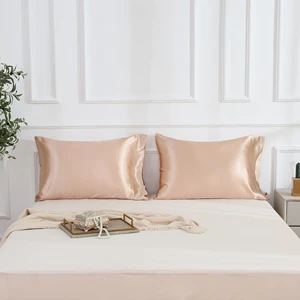 Custom Luxury Super Soft Anti Bacterial Silk Satin Pillow Case Hotel Bed Home Soft Hand Feeling Pillowcase