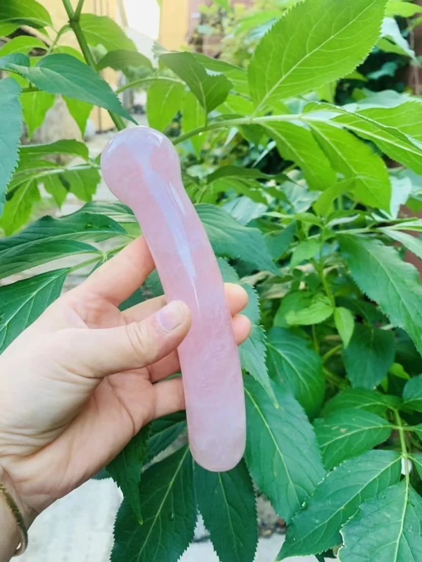 Healing Crystal Dildo Yoni Wand Rose Quartz Black Obsidia Sex Toy Polished Crystal Massage Wand 6640