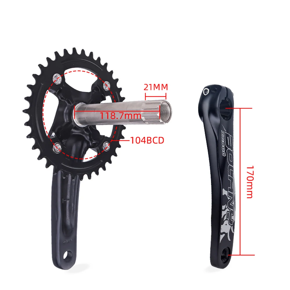 Bike Crankset - Mountain Bike Crank 170mm Aluminum Alloy
