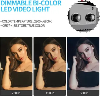 GVM 480LS 2 Pack LED Video Lighting Kits with APP Control, Bi-Color Variable 2300K~6800K for Video Photography detail image