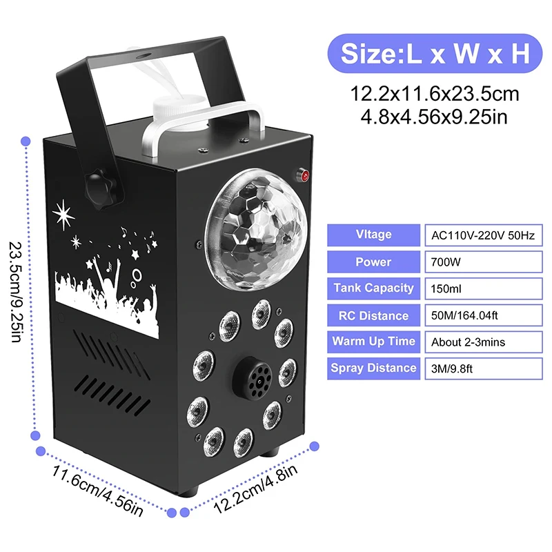 Sailwin FOG-700 700W LEDフォグマシン 煙発生器 リモコン付き DJ