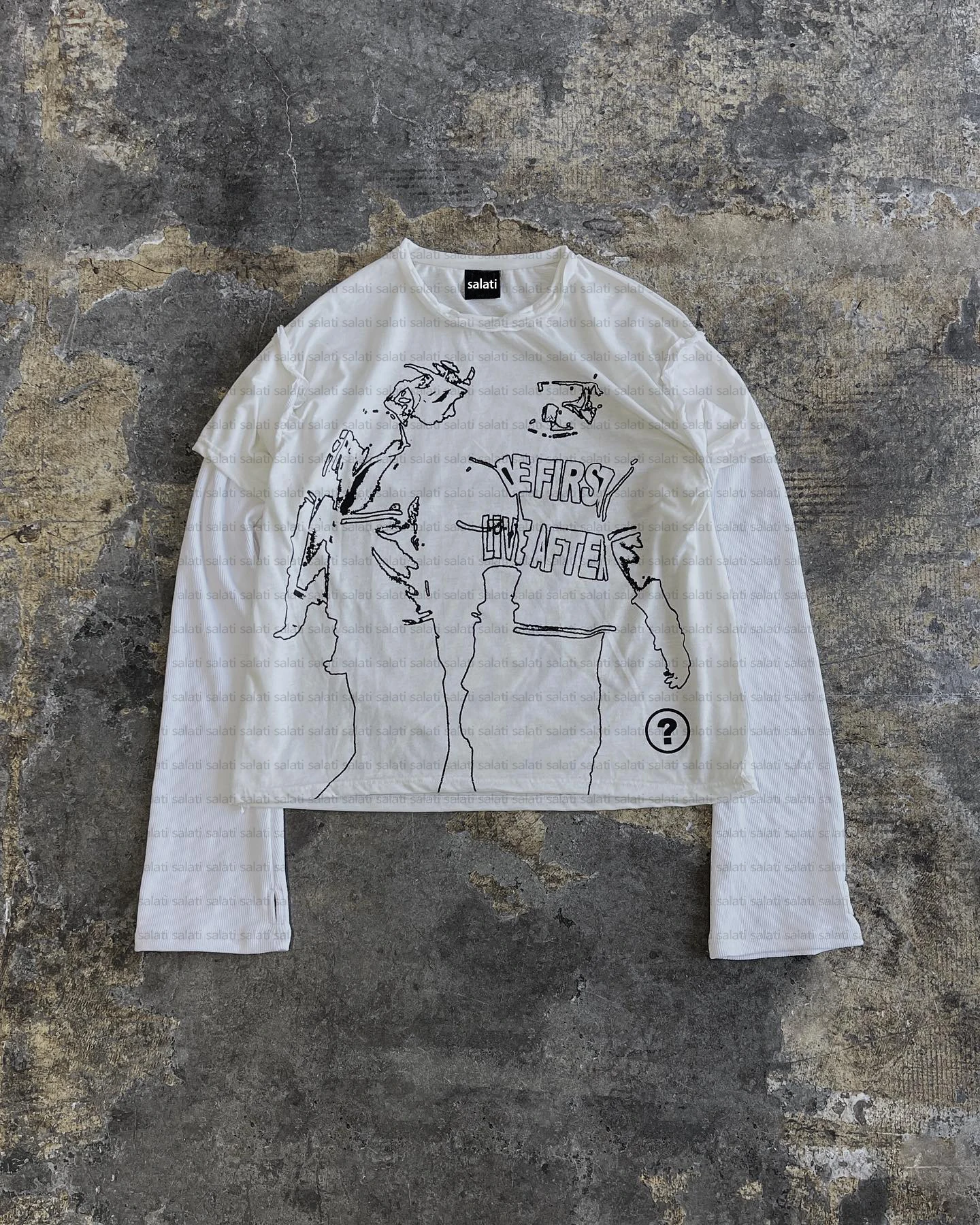 Custom Screen Print Unisex T Shirts Oversized Tee Top Cotton Crew Neck Thermal Tshirts Double Layer Long Sleeve T-shirts for Men gallery 3