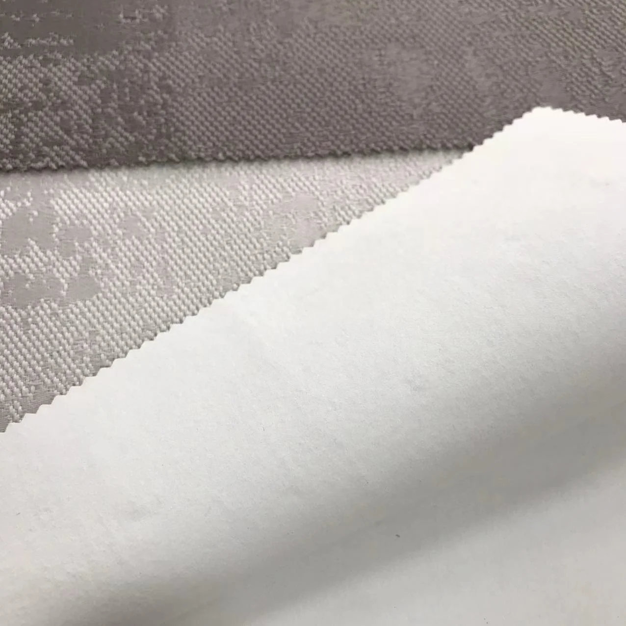Jacquard Solid Color Textured Linen Coating Blackout Fabric for Hotel
