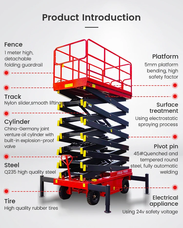 500kg 1000kg 4-12m Electric Hydraulic Mobile Platform New Currents ...