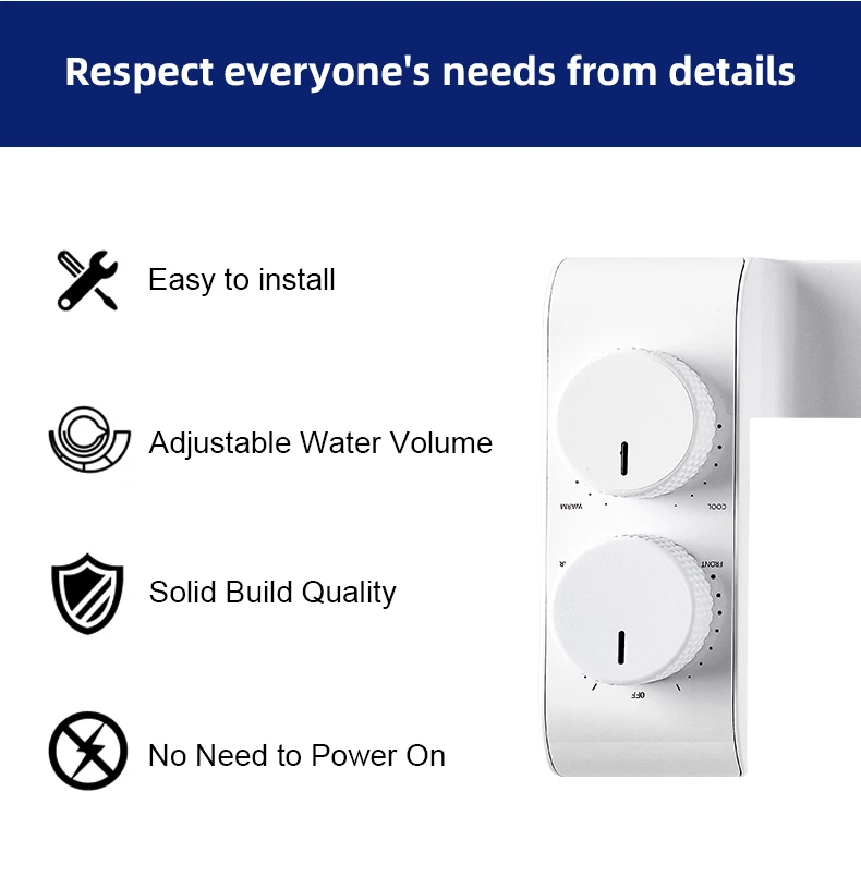 Modern Nozzle Self clean Hot and Cold Water Bidet Toilet Attachment Bathroom Shattaf Dual Nozzle Self-Cleaning Bidet supplier