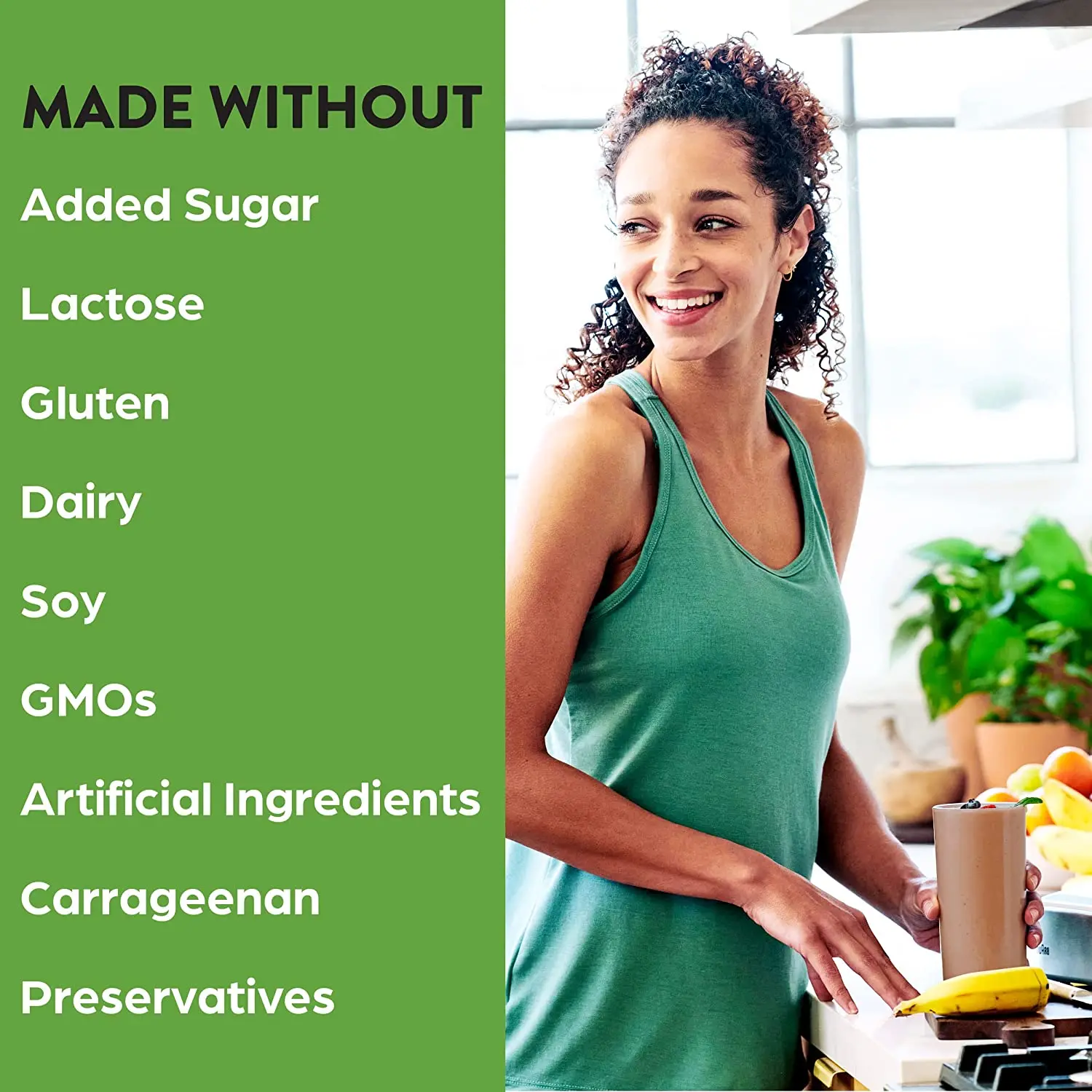 Non-GMO Vegan Pea Protein Organic Plant Based Protein Powder Creamy Chocolate Fudge -21g of Protein No Sugar Added oy Free
