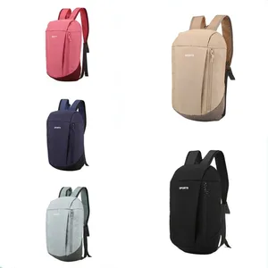 Customized Logo Small Travel Backpack for Men and Women Fashionable Outdoor Sports Leisure with Zipper Closure Polyester Lining