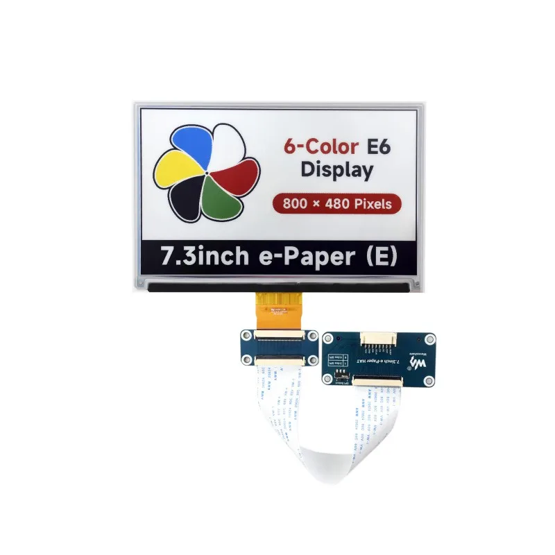 7.3-Inch E Ink Spectra 6 Color Display: 800x480 Pixels, Low Power