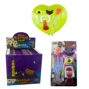 Halloween Eyeball Gummy Candy Tongue Shaped Soft Candy and Skeleton Skull Lollipop Candy