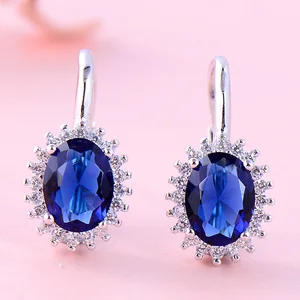 Aaa Crystal France Lock Elegant Colorful Rainbow Stone 925 Sterling Silver Jewelry Earring