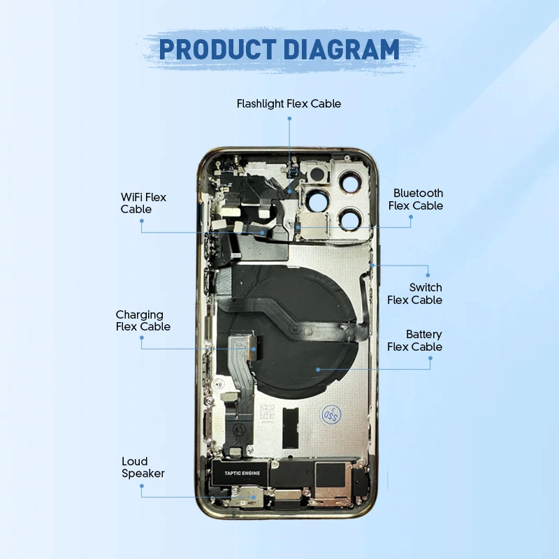 Iphone Back Housing - Complete Assembly & Flex Cable Parts