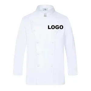 Cheap Wholesale Chef Uniform Long Sleeve Unisex Breathable Kitchen Working Clothes with Pocket Restaurant Hotel Chef Uniform