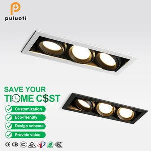 PULUOTI 392mm*143mm*146mm Recessed LED Downlight Replaceable AR80 COB Bulb 36W 54W Ceiling Spot Lights AC110 220V