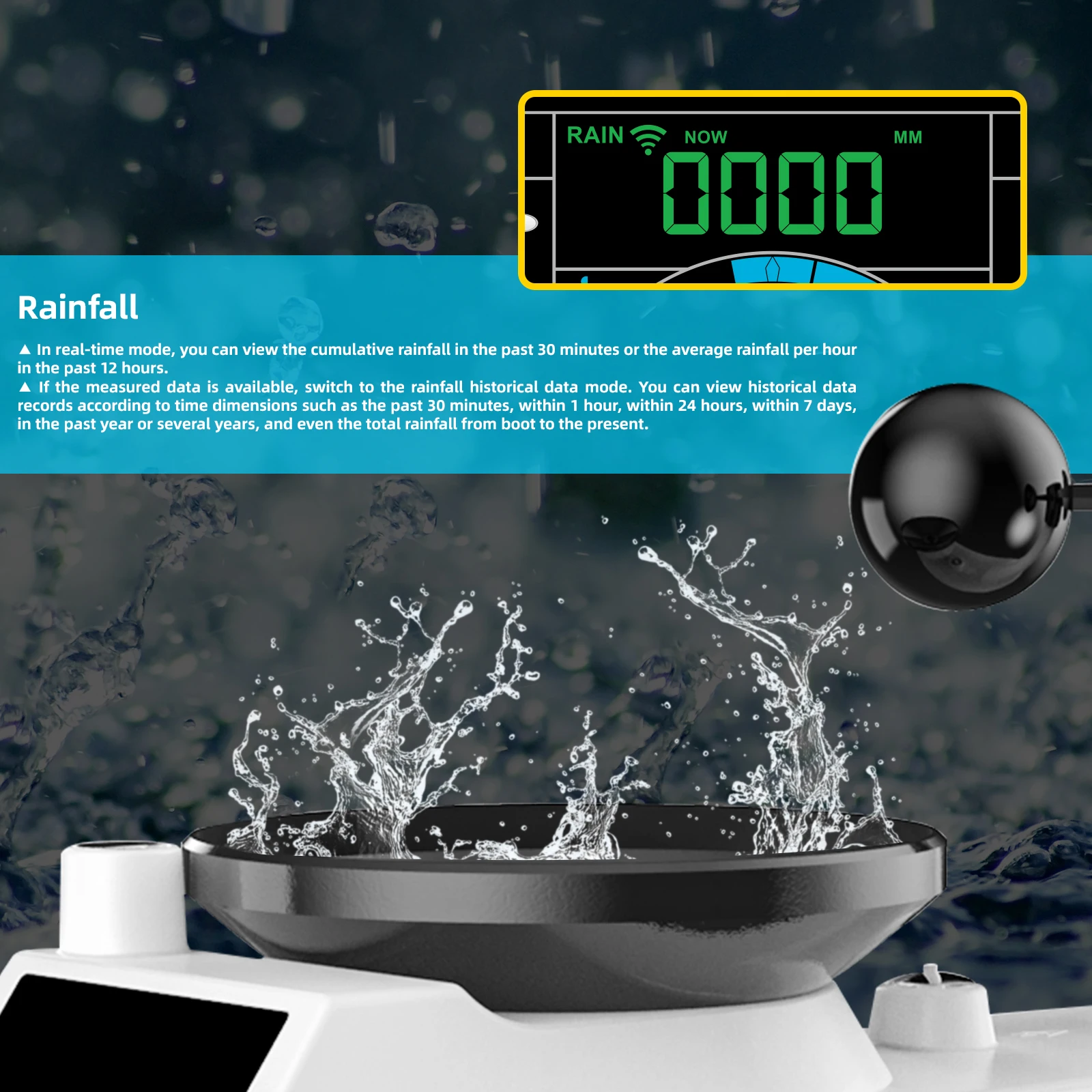 Colorful Professional Weather Station  with Wind Speed Direction Forecast and Barometer for Home Wireless Weather Station