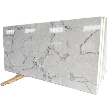 Modern White Artificial Engineered Marble Acrylic Sheet Quartz Faux Stone Slab