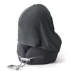 Deep gray hooded water droplet U-pillow