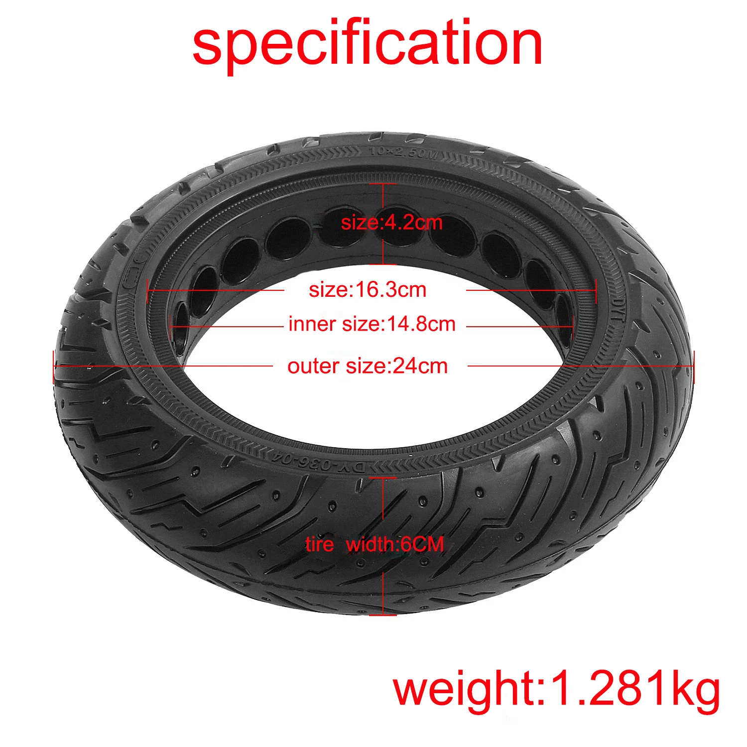 10 X 2.5 Solid Wheels Honeycomb Tire for Ninebot Max G30/g30 Electric Scooter Spare Parts Black 36V Max G30 Scooter BJ 10X2.5M
