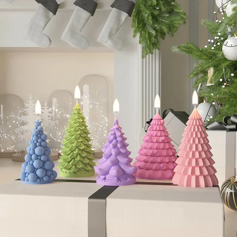 Christmas Tree Series Cedar Silicone Candle Mold Eco-friendly Reusable DIY Fragrance Modern Simple Style Decorative details
