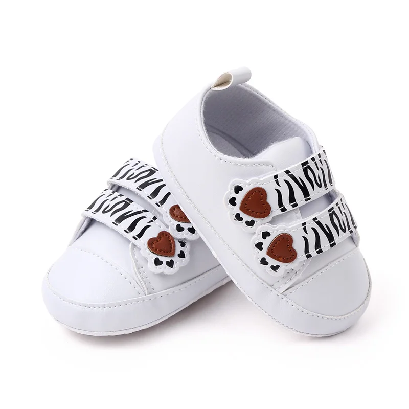New Arrival Cute Foot Printing Hook&loop Soft PU Leather Baby Casual Boy Shoes Prewalker Shoes factory