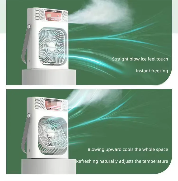 USB Portable 3-Speed 3-in-1 Desktop Cooling Fan 600ML Space Humidifier for Office Home Outdoor Use