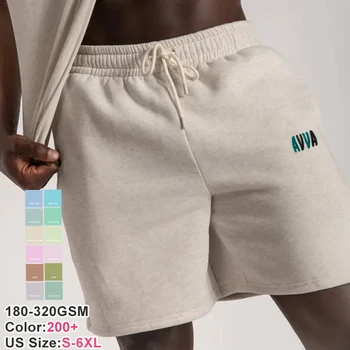 Sports wear men two piece short set custom mens gym short french terry short pants summer man Shorts Street