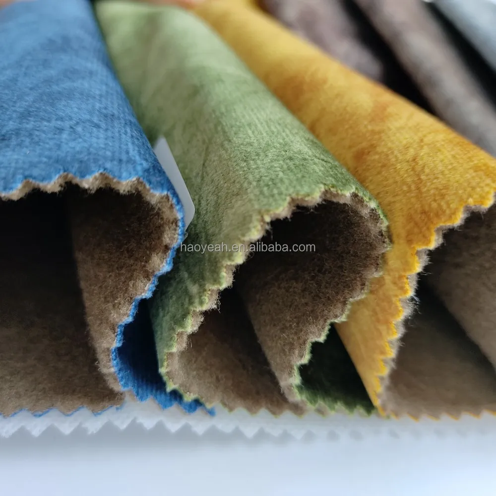 Cheap Price Velvet Fabric Roll Wrap Knitted Velour Printed Holland