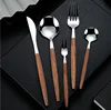 5pcs silver-orange handle