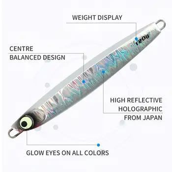 CHEERY Jigging Pro Vertical Long Casting 60g-160g Luminous Saltwater Deep Sea Boat Fishing Jig 3d Metal Jigging Lure – Metal Jig – view 4